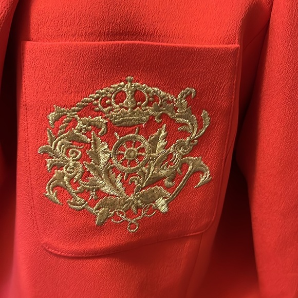 Nygard 100% Silk Women’s Orange Suit Jacket Like New, Lined, Lapel, Size 10 - Picture 3 of 11